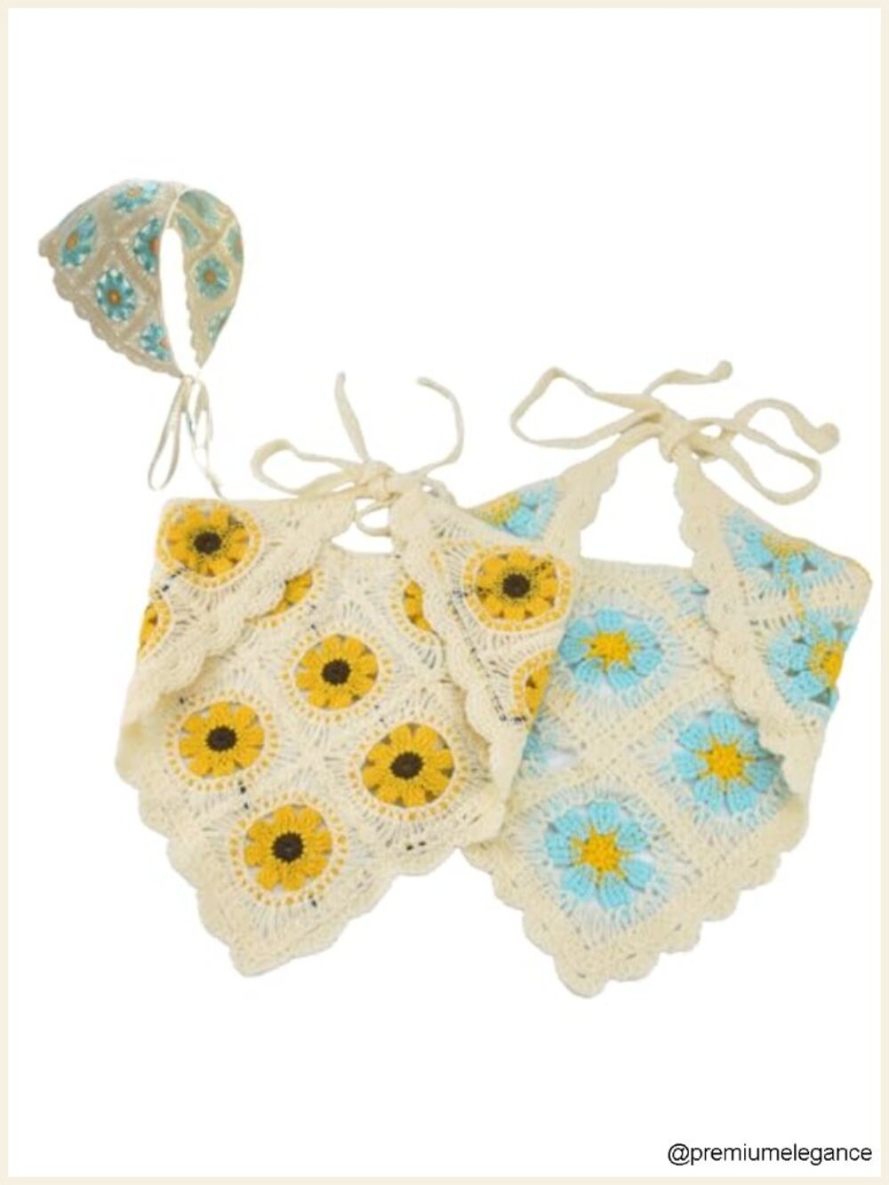 2 Pcs Crochet Bandanas Headbands for Women Knitted Floral Headwraps Adjustable
